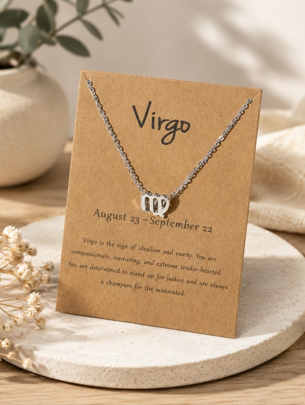 Virgo Zodiac Necklace for womens Girls Astrology Horoscope Necklace